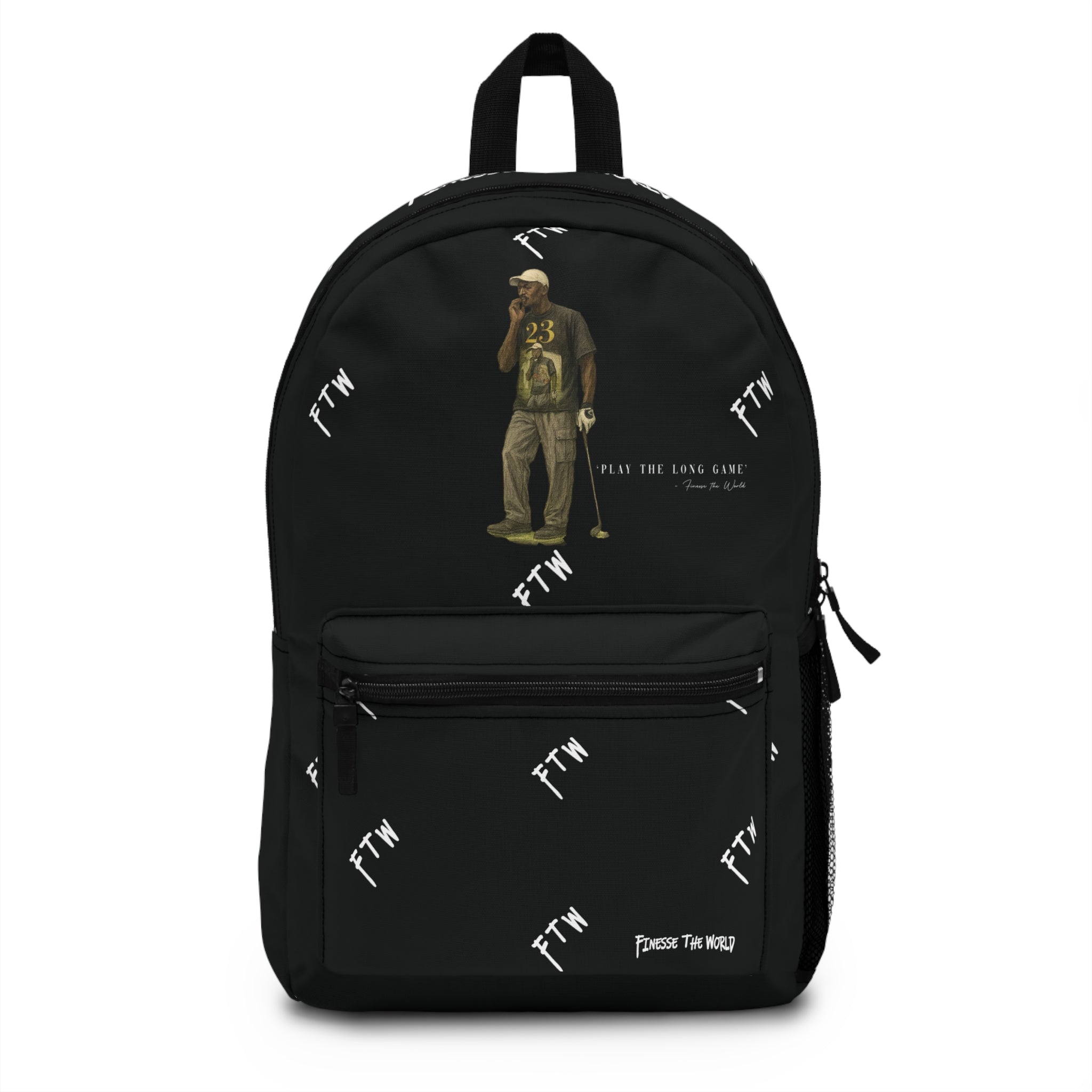 "Play The Long Game" Backpack - Black